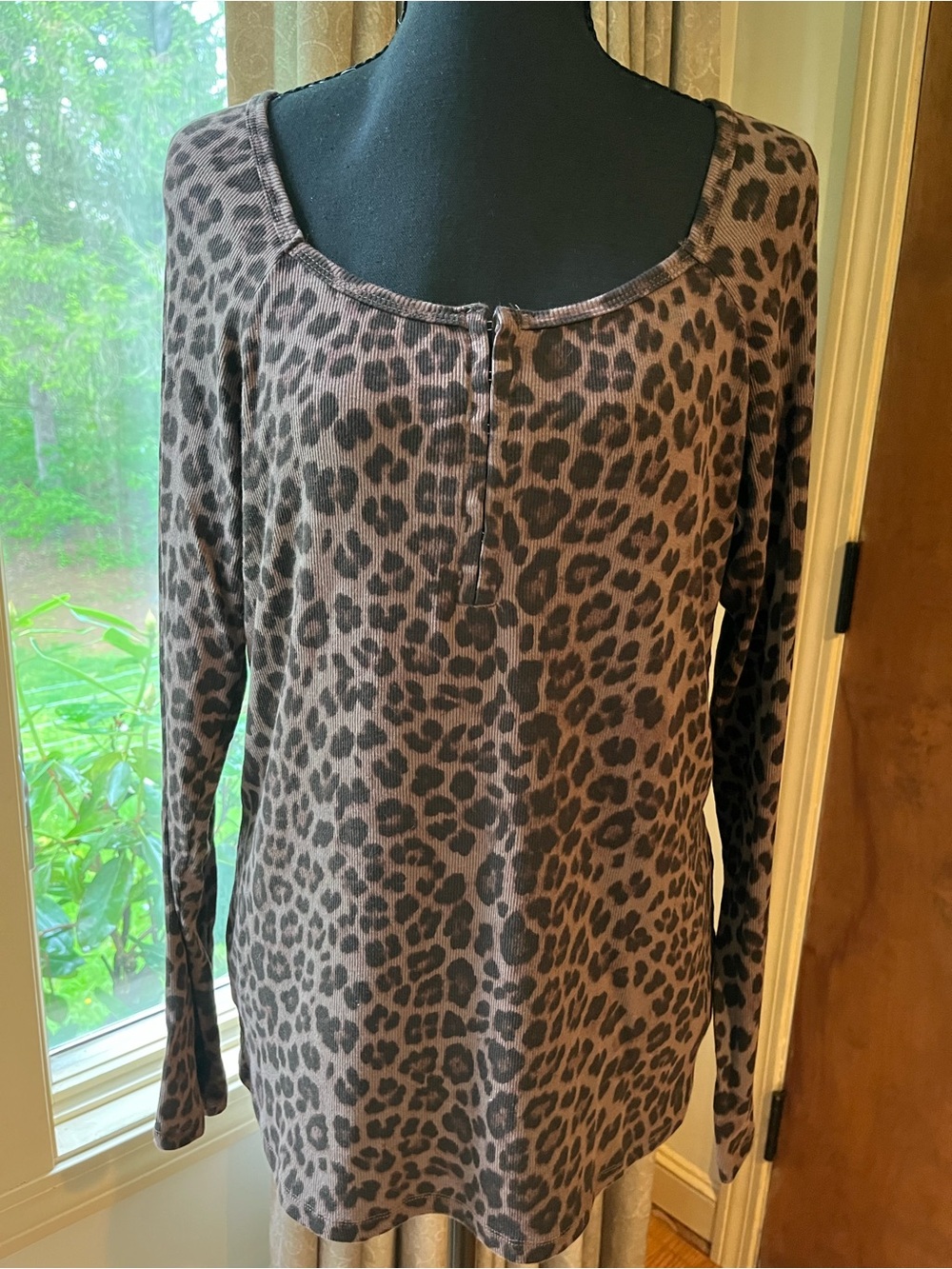 torrid Brown and Black Leopard Print Long Sleeve Top